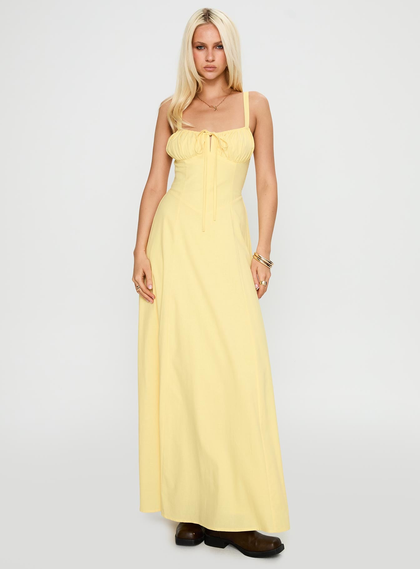 Leticia Maxi Dress Lemon - Image 2