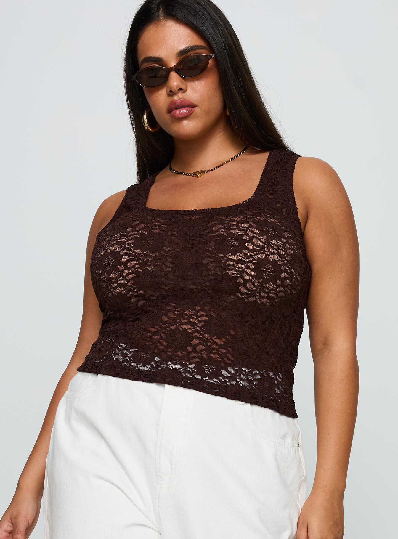 Bennington Lace Top Brown Curve - Image 2