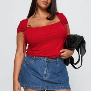 Nicolina Low Rise Denim Mini Skirt Light Wash Curve