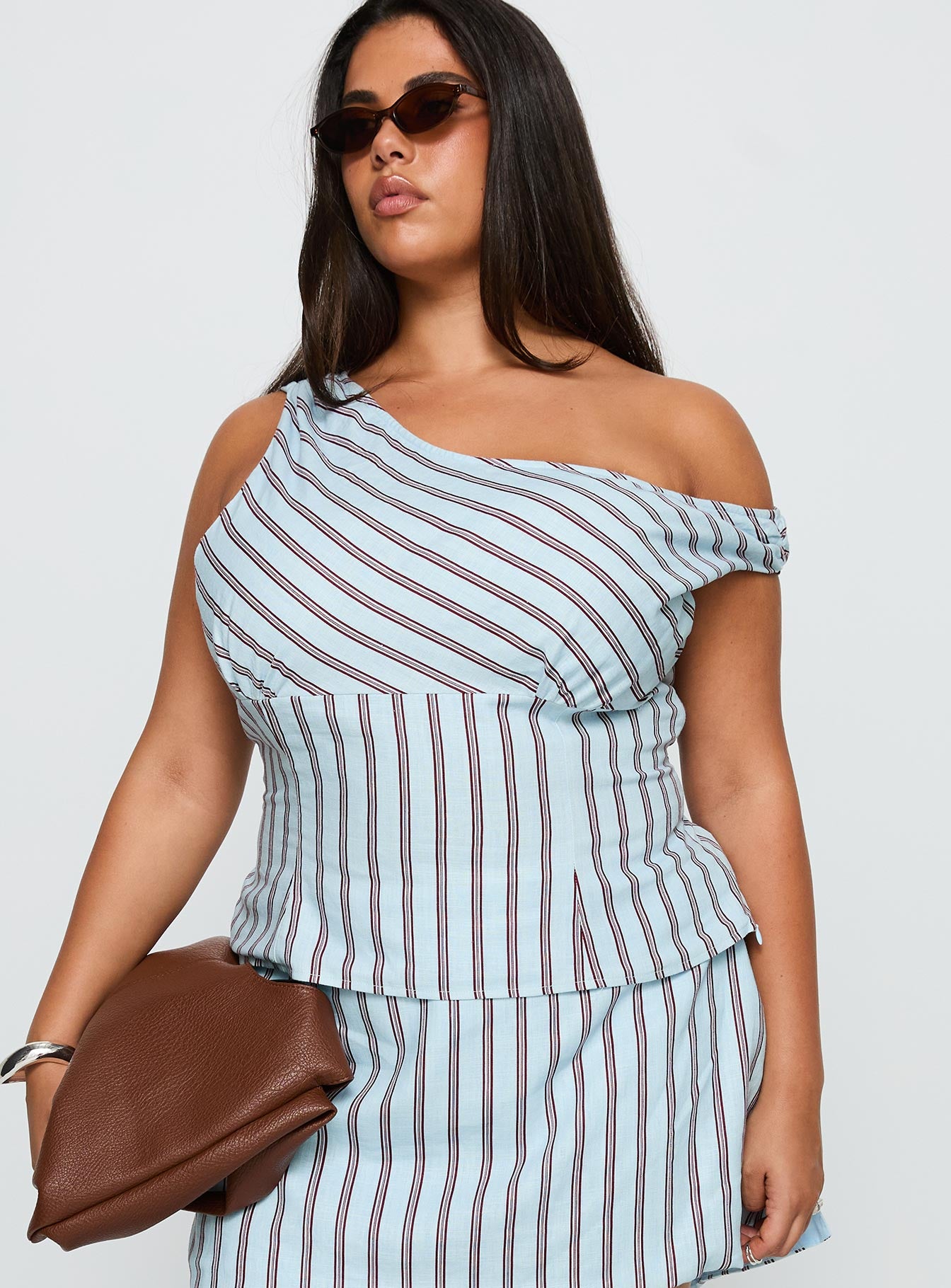 Del Rio Off The Shoulder Top Blue / Maroon Curve - Image 2