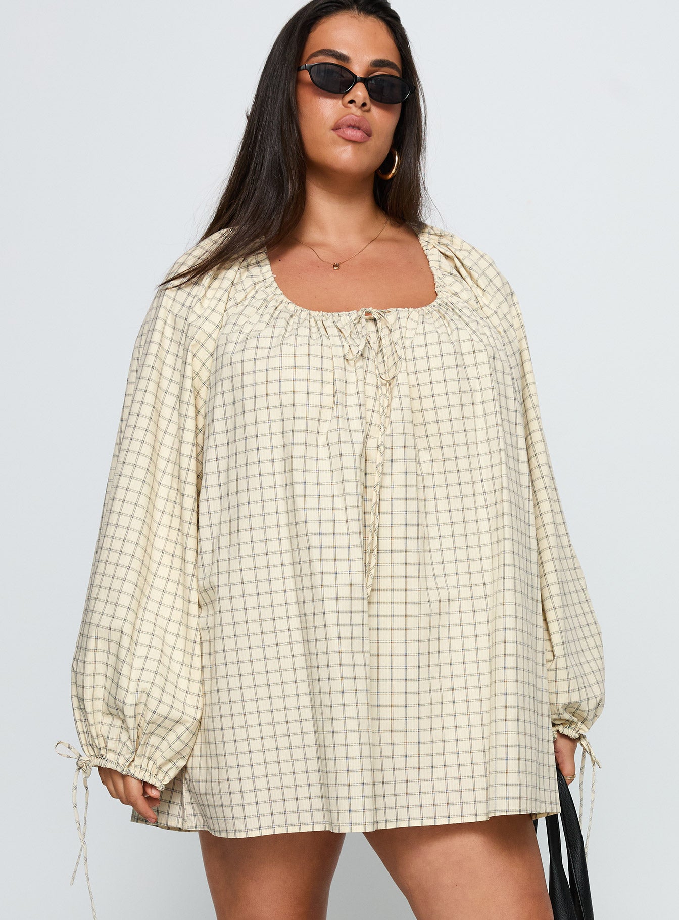 Preacher Playsuit White Check Curve - Image 2