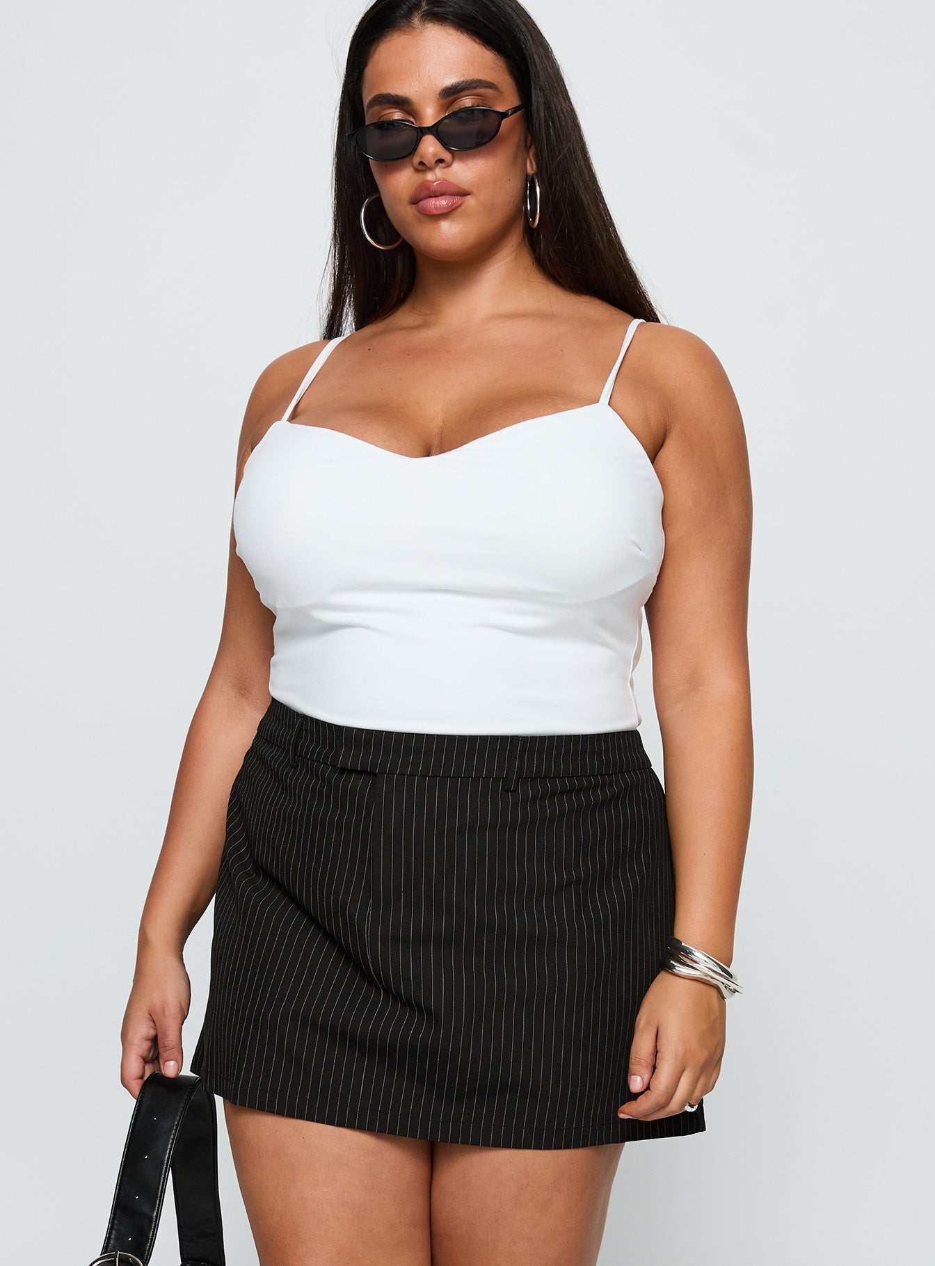 Feminique Skort Black Stripe Curve