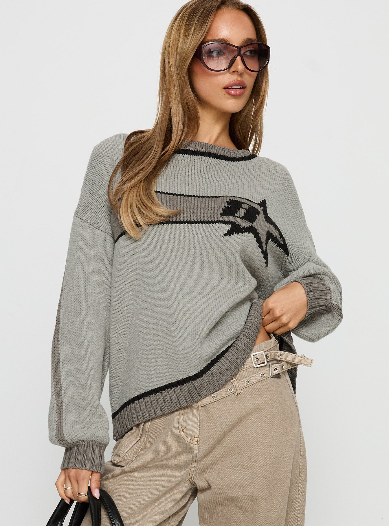 Star Track Graphic Jumper Grey - Image 2