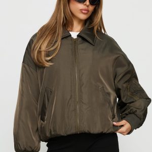 Say Less Bomber Jacket Khaki