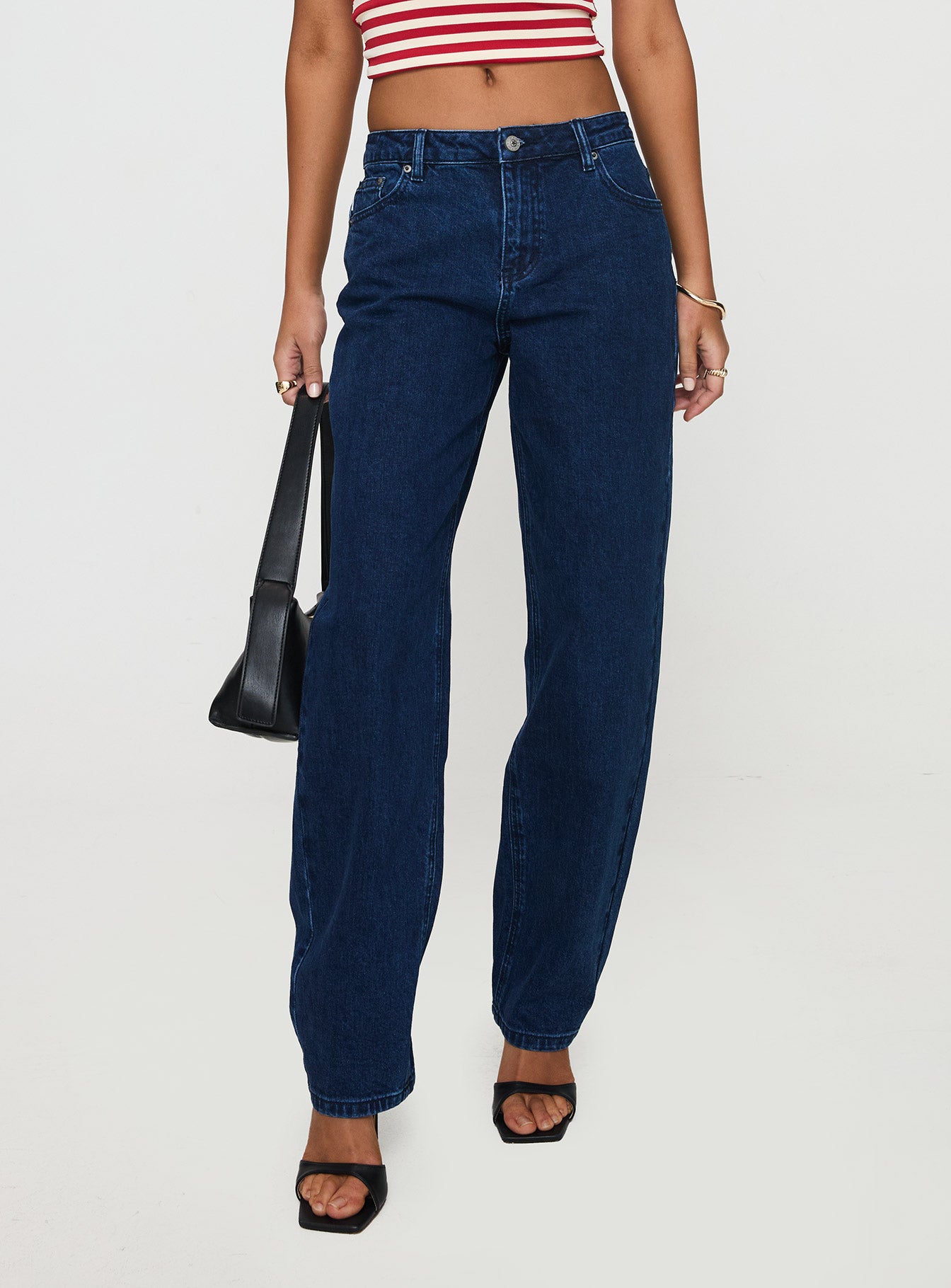 Britta Mid Rise Tapered Leg Jeans Dark Wash - Image 2