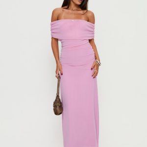 Penelopa Off Shoulder Maxi Dress Pink
