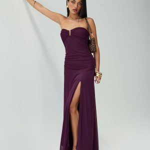 Barbarella Strapless Maxi Dress Purple