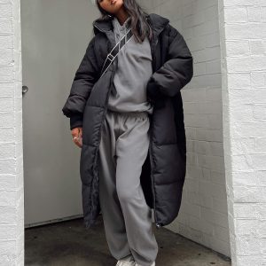 Abe Longline Puffer Jacket Black