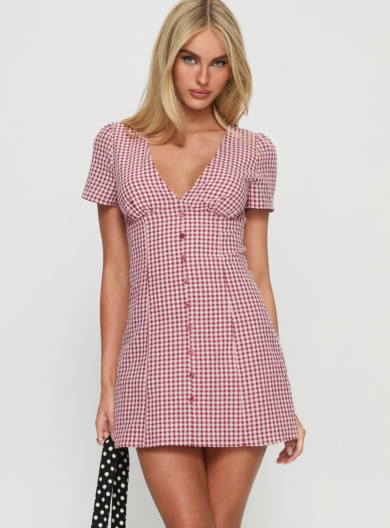 Loveliness Playsuit Red Check - Image 2