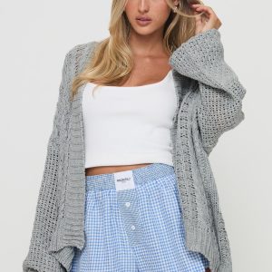 Abner Cable Cardigan Light Grey
