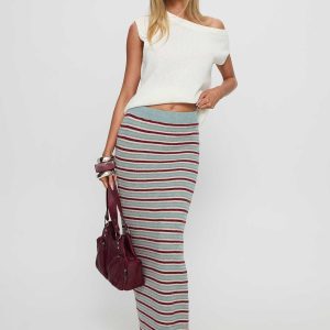 On Air Knit Maxi Skirt Multi Stripe