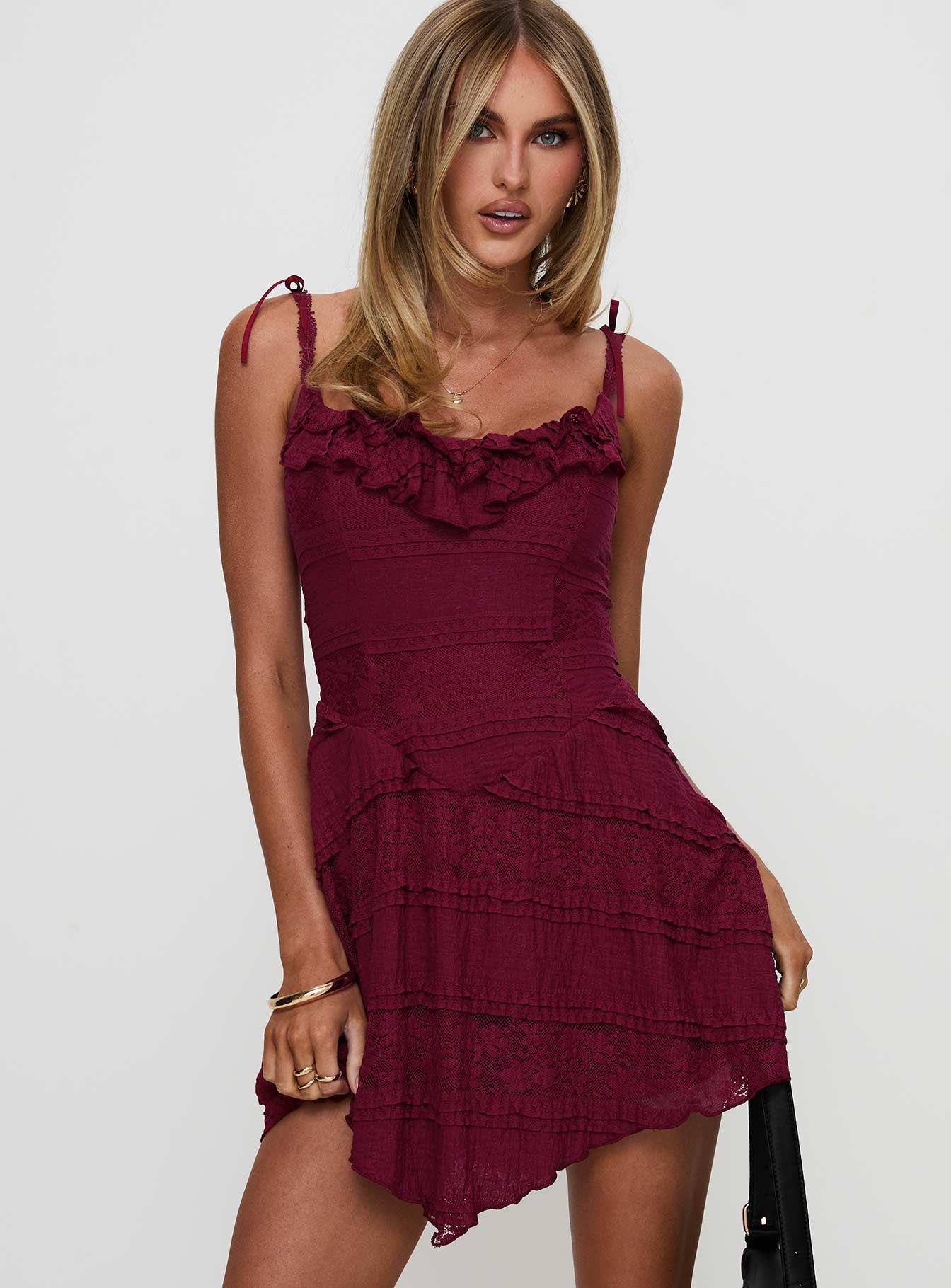 Dwyer Mini Dress Burgundy - Image 2