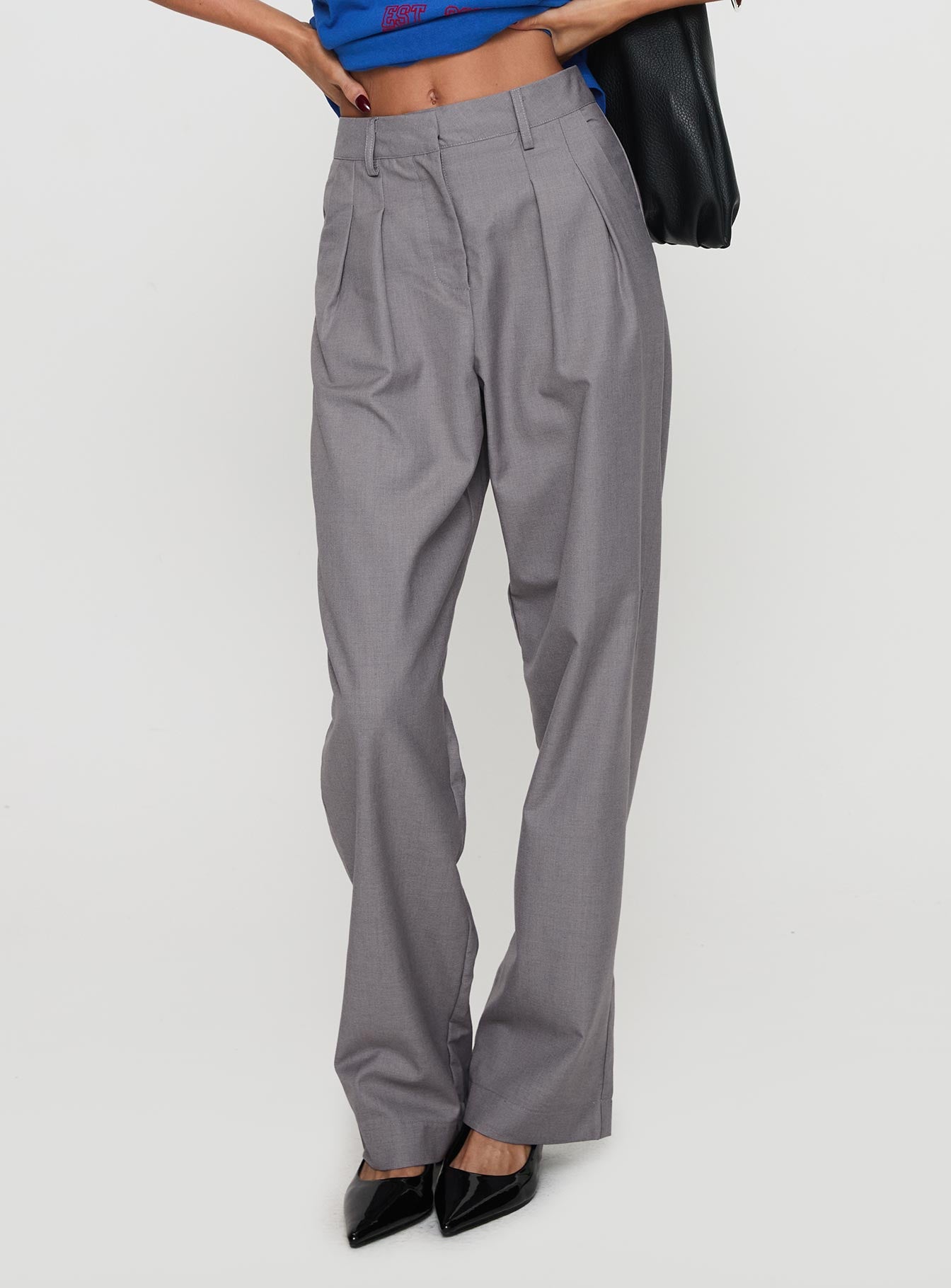 Expertise Low Rise Pleat Pant Grey - Image 2