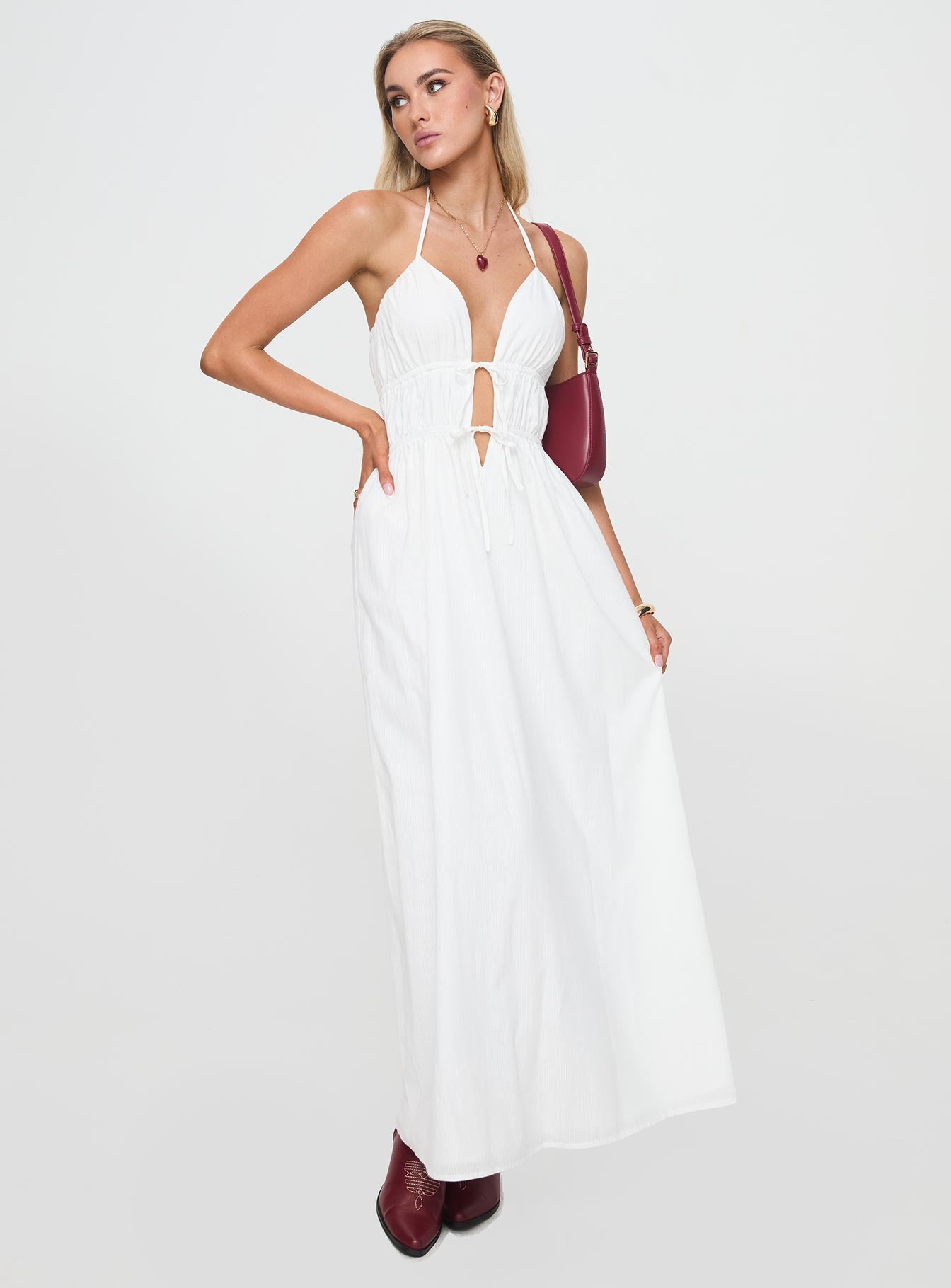 Dalston Maxi Dress White - Image 2