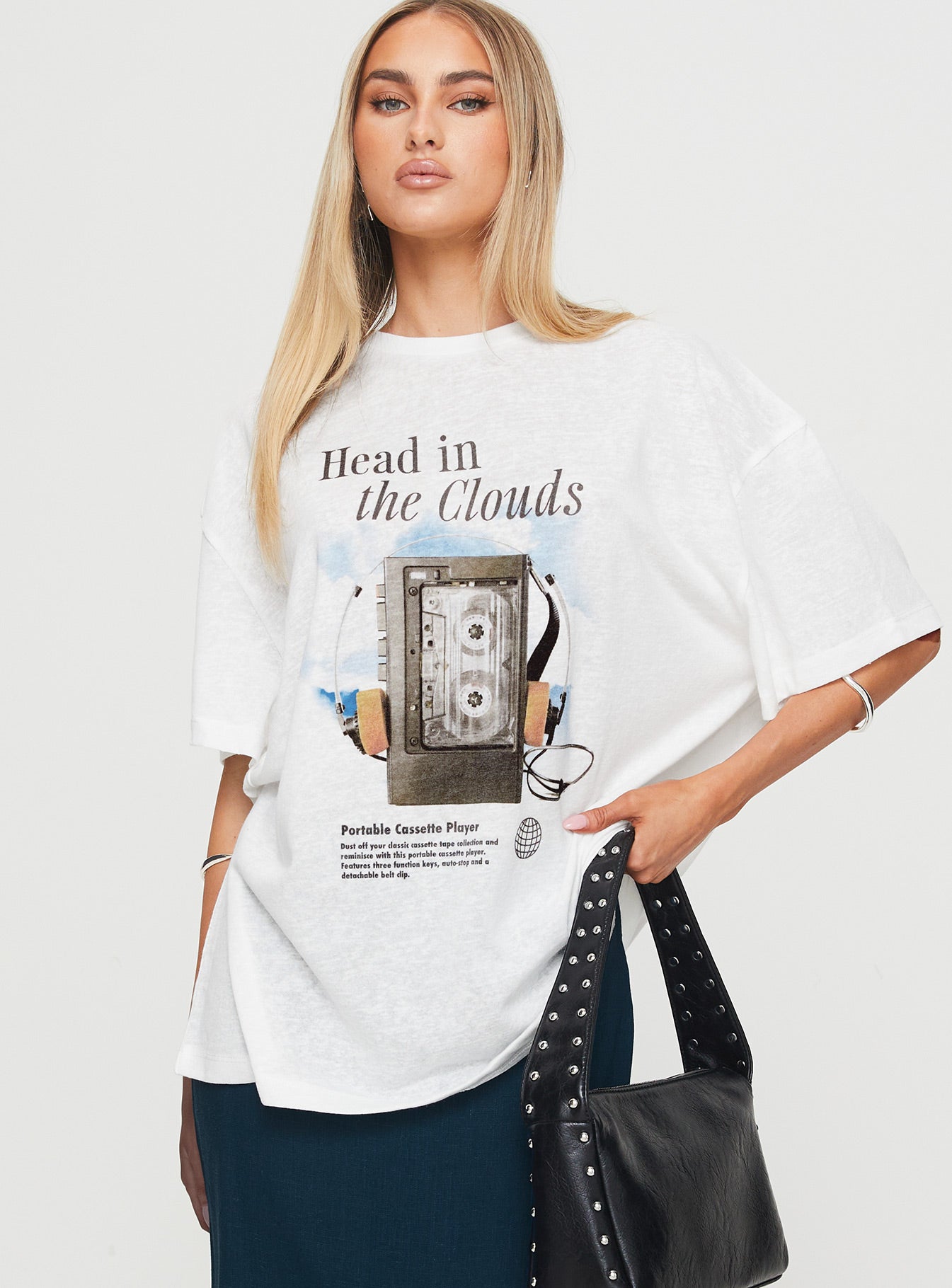 Cloud Cassette Oversized Tee White - Image 2
