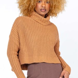 Organic Cotton Albie Turtleneck Sweater Tan