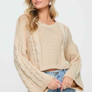 Charel Cable Knit Sweater Beige