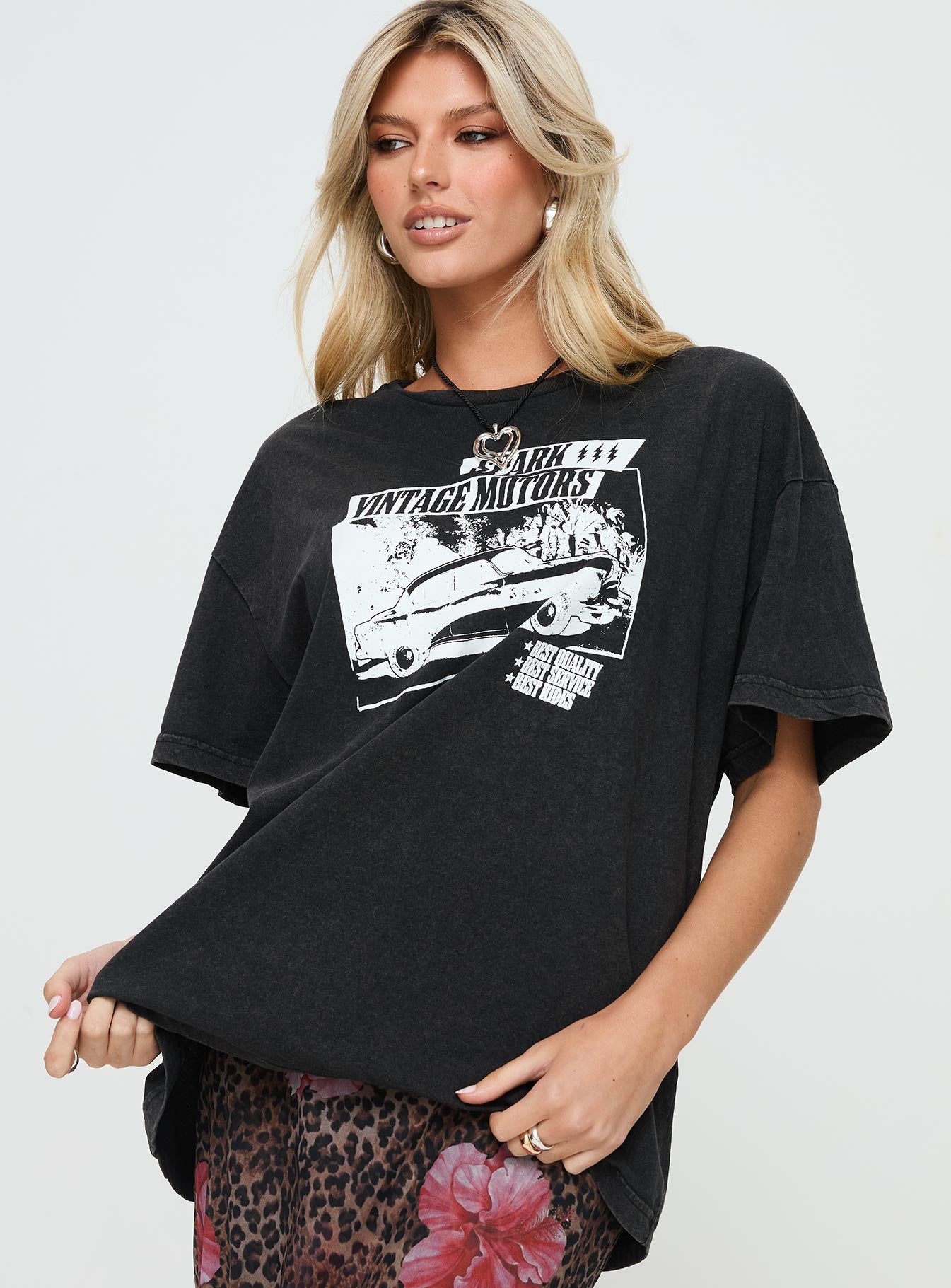 Electric Vintage Oversized Tee Black - Image 2
