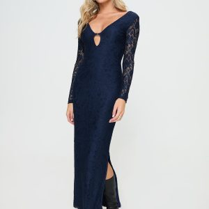 Marceline Long Sleeve Maxi Dress Navy