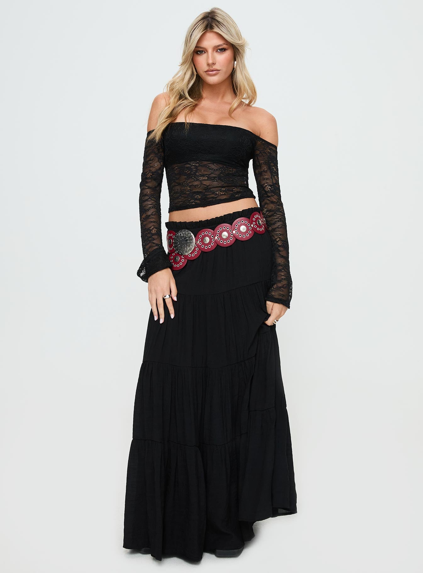 Mya Maxi Skirt Black - Image 2
