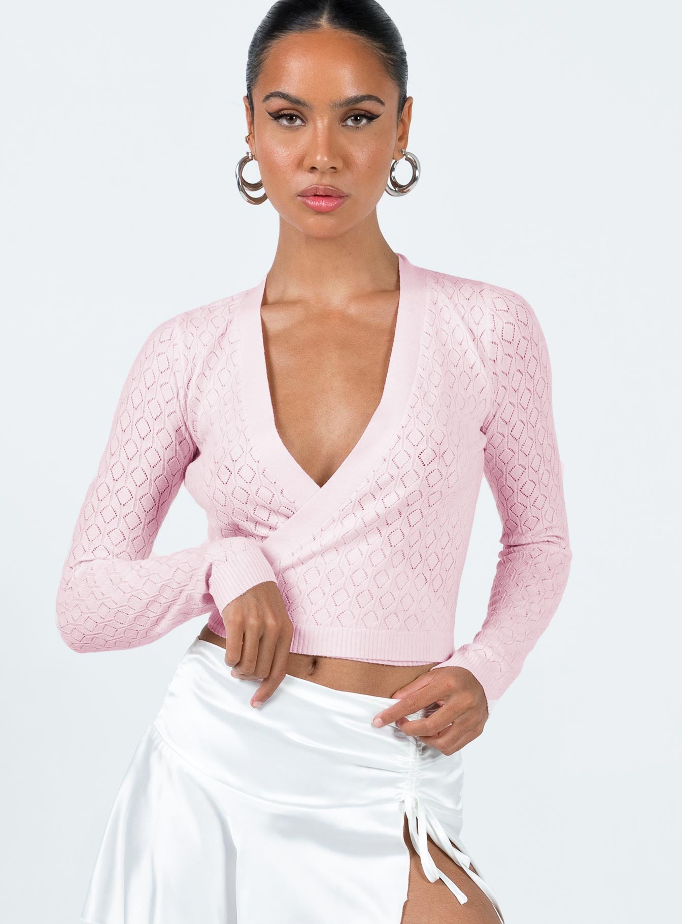 Viewland Wrap Sweater Pink - Image 2