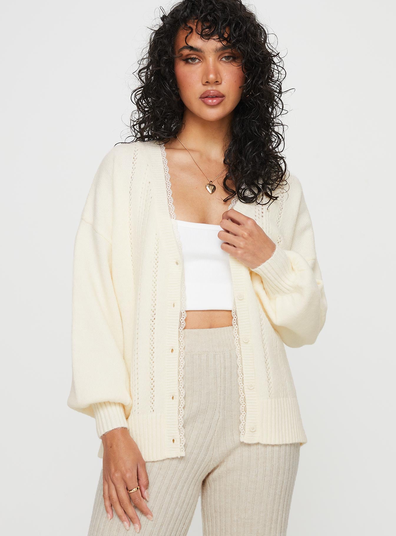 Oakleigh Cardigan Cream - Image 2