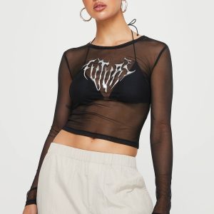 Future Mesh Long Sleeve Top Black