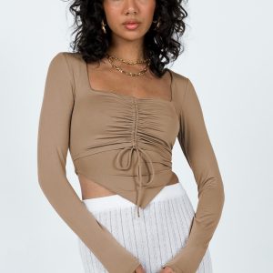 Kenzie Long Sleeve Top Brown