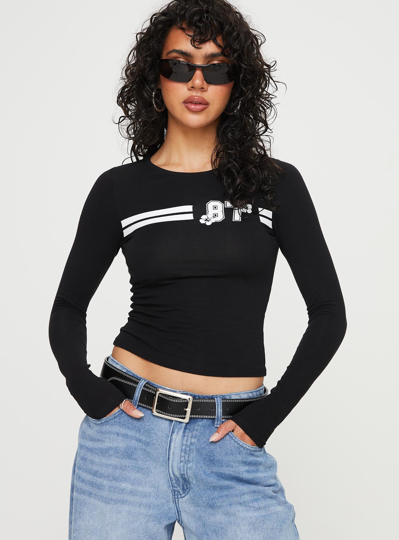 87 Rider Long Sleeve Top Black - Image 2