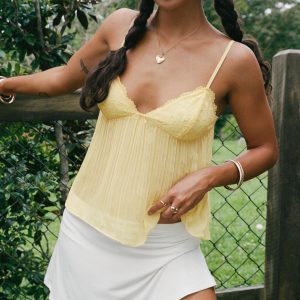 Zami Pleat Top Lemon