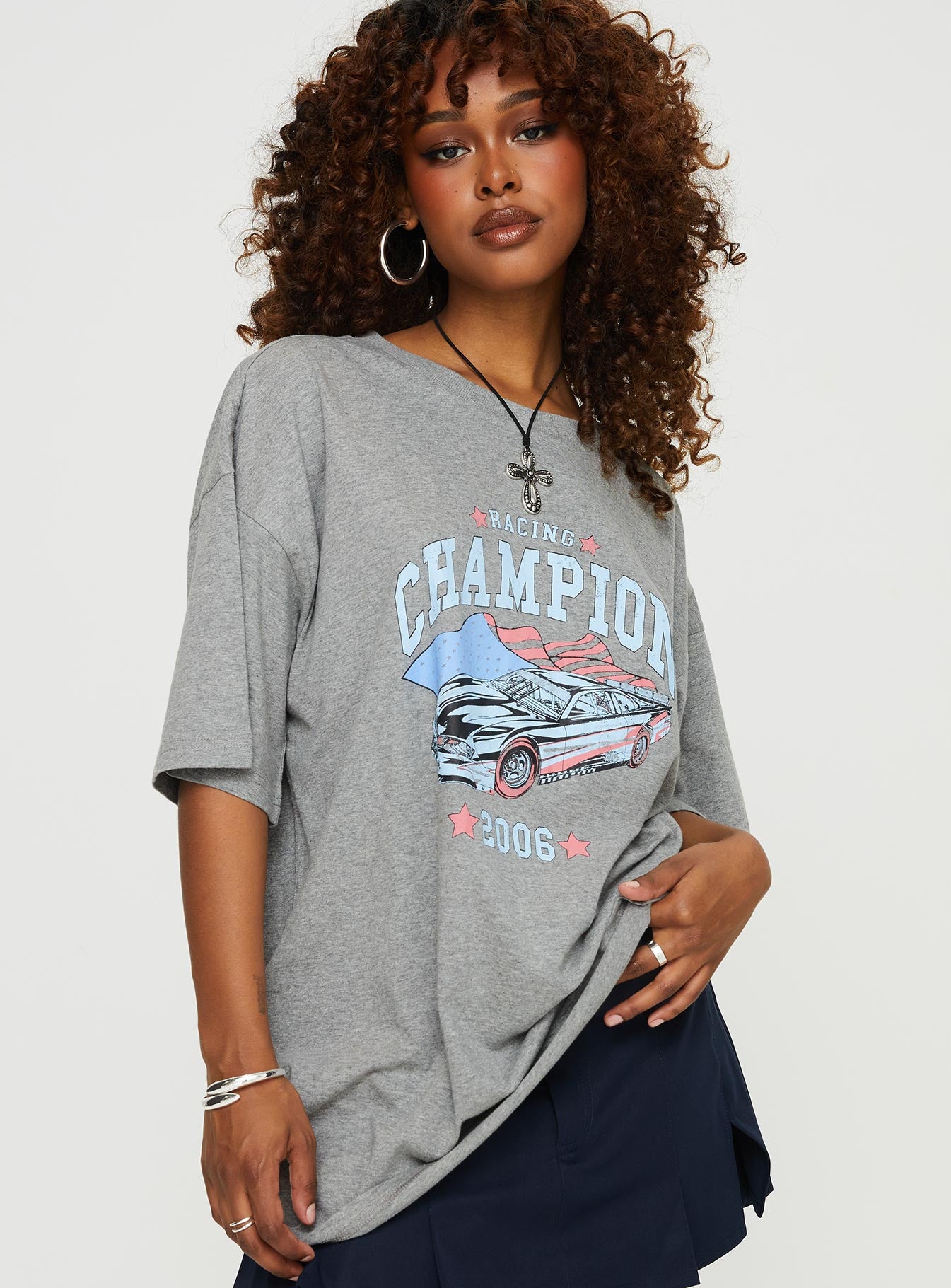 Champ Graphic Tee Grey Marle - Image 3