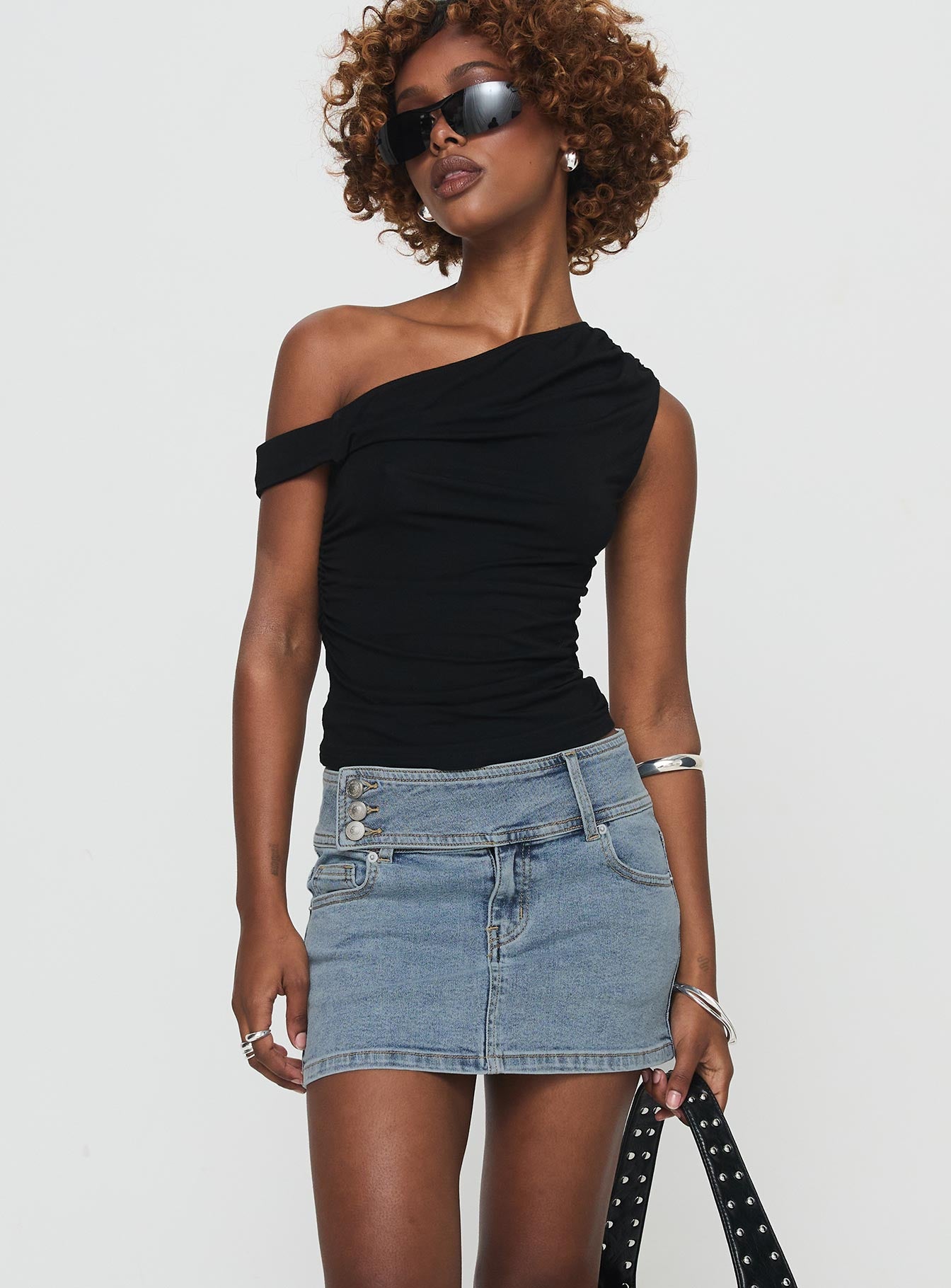 Brinkman Mini Skirt Light Wash Denim - Image 3
