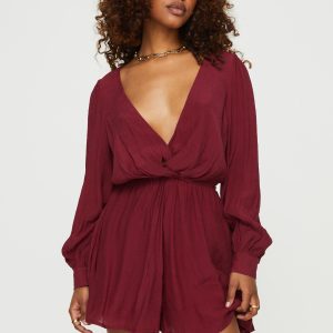 Moonscape Romper Burgundy
