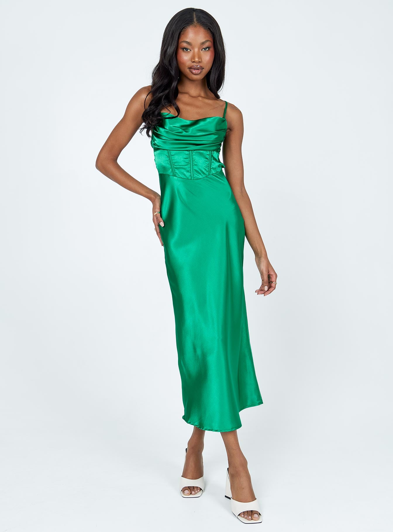 Lillie Midi Dress Forest Green - Image 2