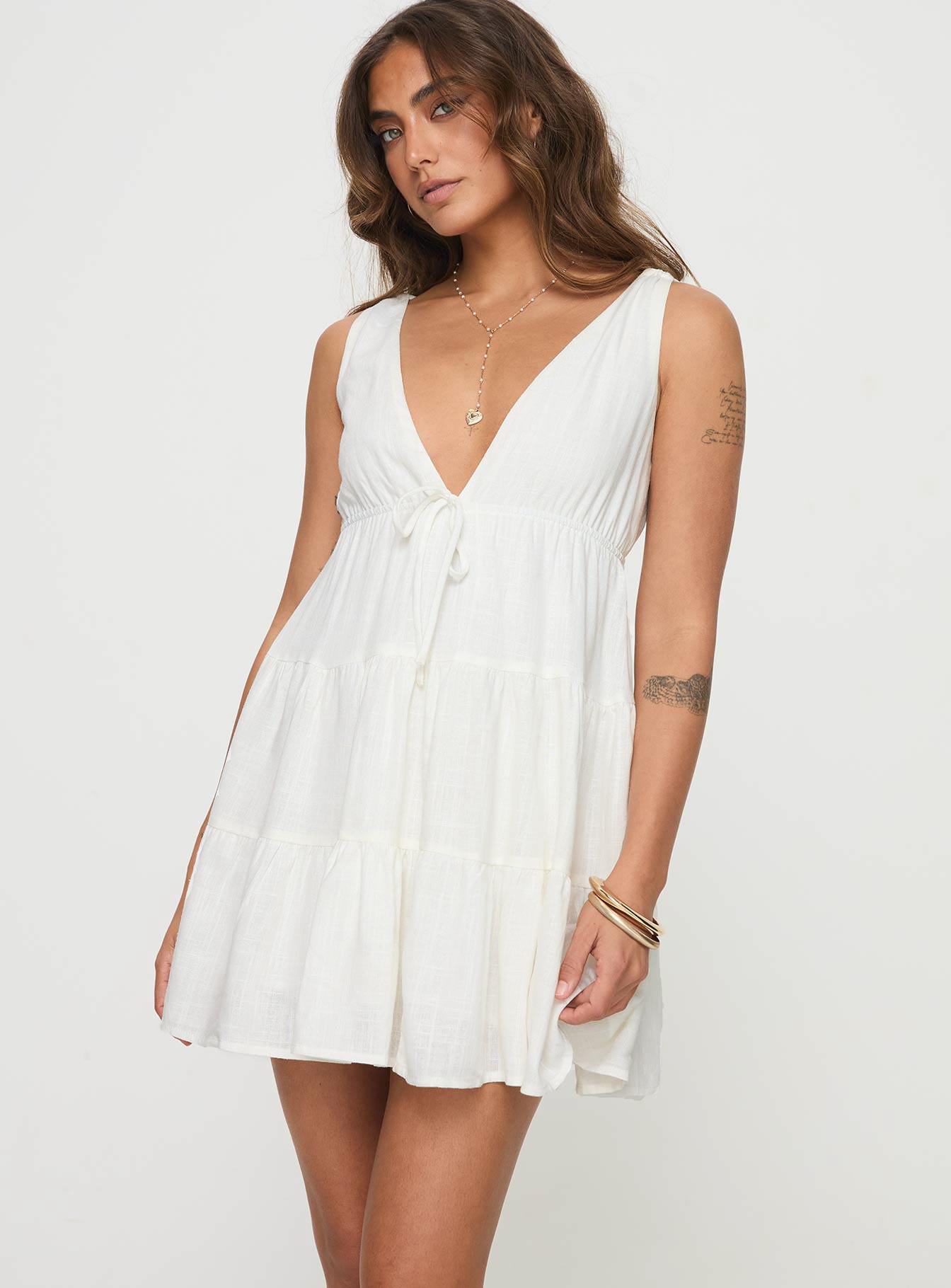 Dipsie Mini Dress White - Image 2