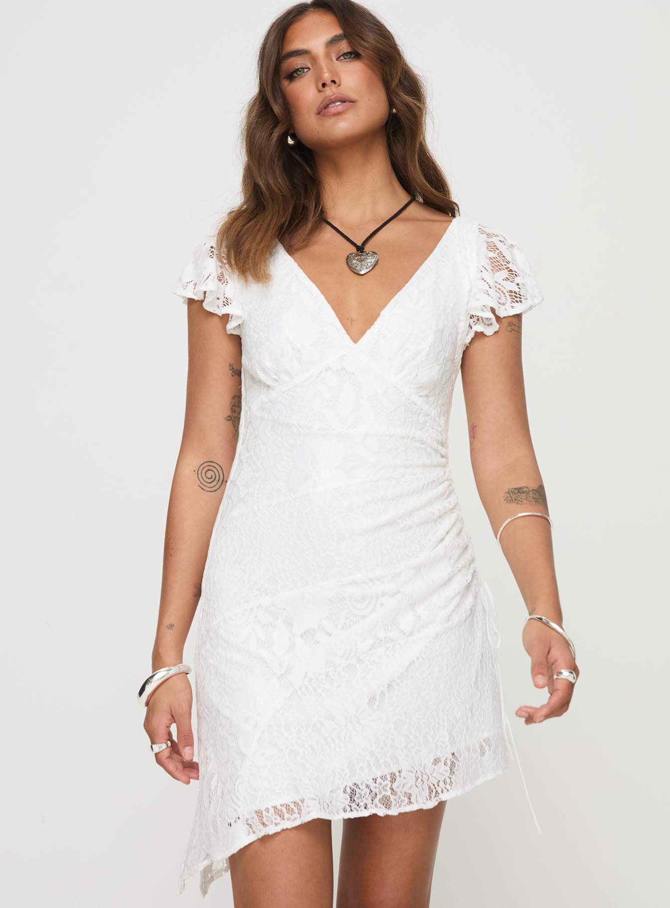 Ramallo Lace Mini Dress White - Image 2