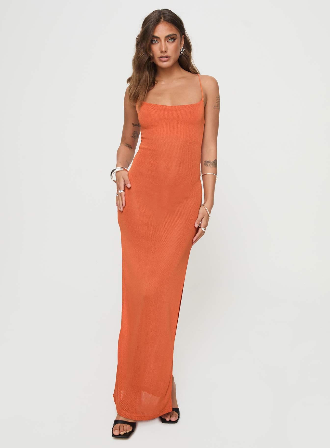 Cote Maxi Dress Orange - Image 2