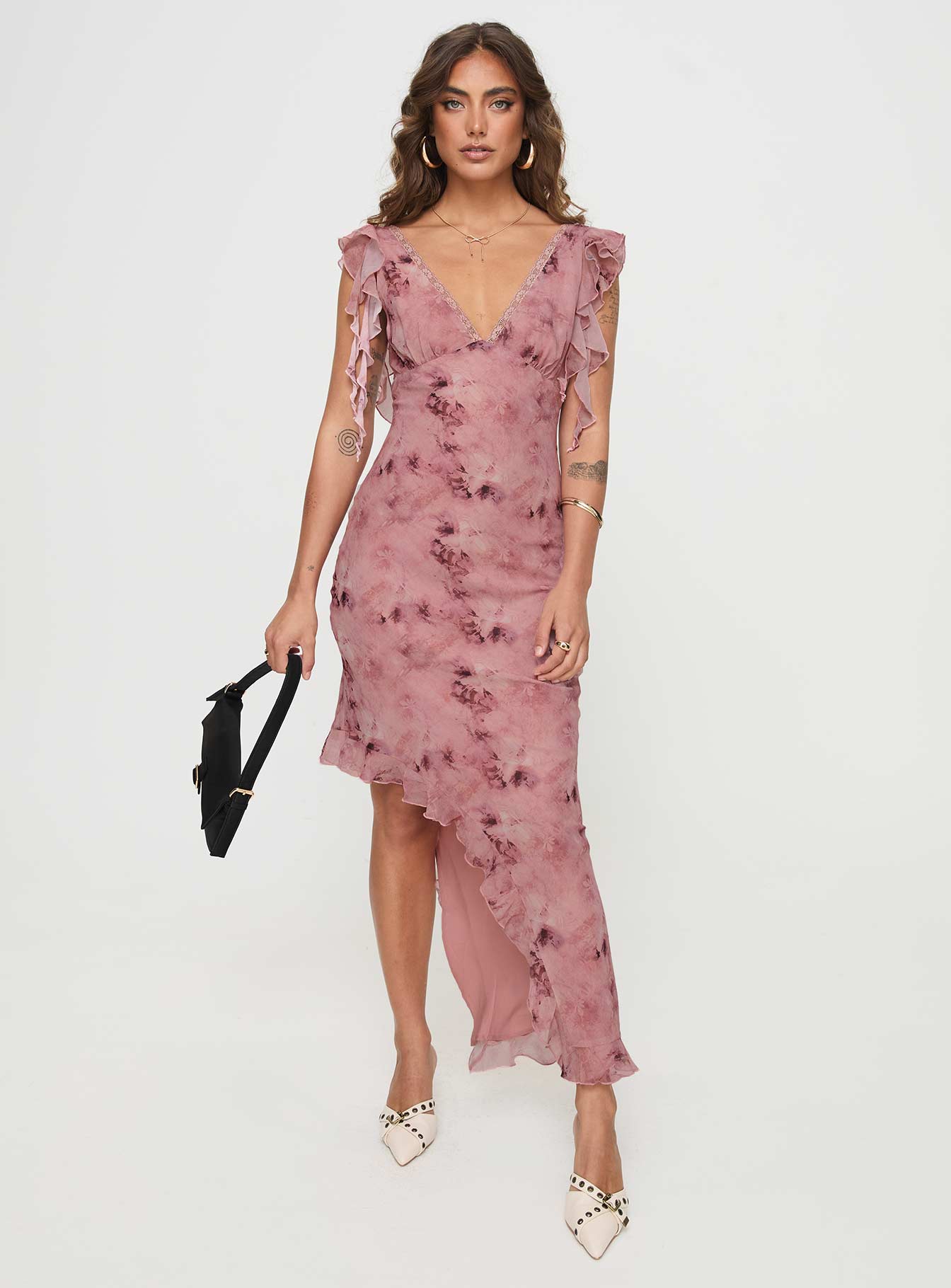 Vestige Midi Dress Pink - Image 2