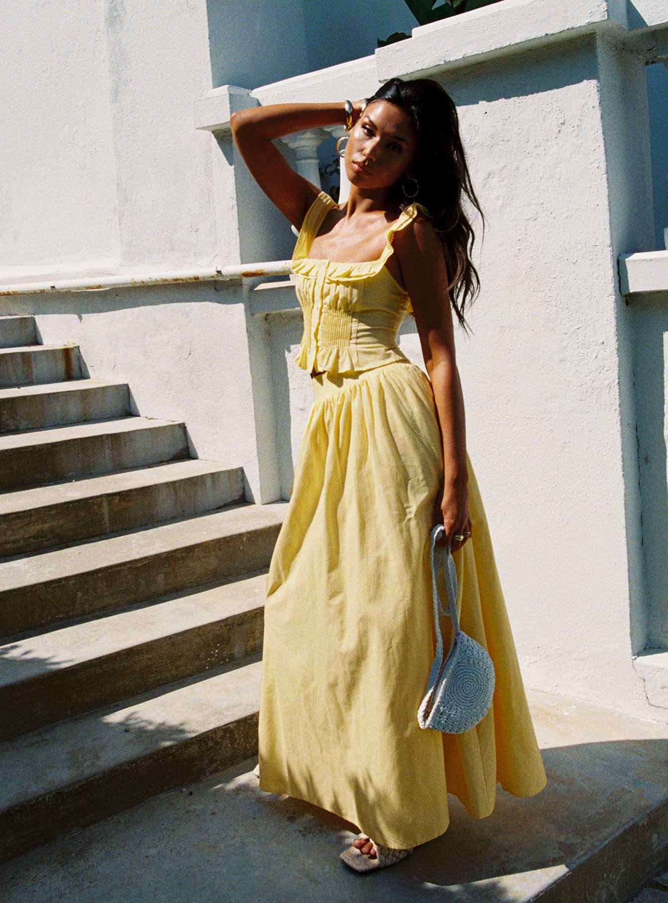 Valerio Maxi Skirt Yellow - Image 3