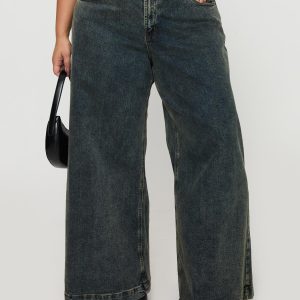 Ziggie Low Rise Baggy Jeans Antique Wash Curve