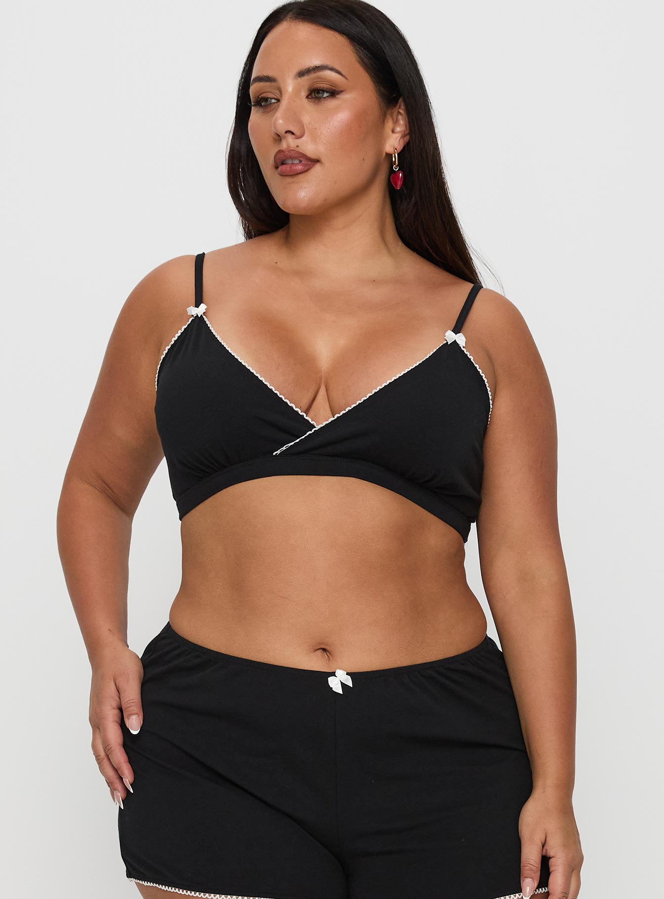 Slumber Jersey Sleep Bralette Black Curve - Image 2