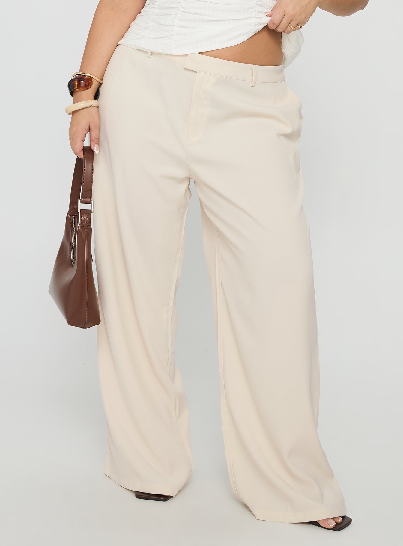 Irresistible Wide Leg Pant Cream Curve - Image 2