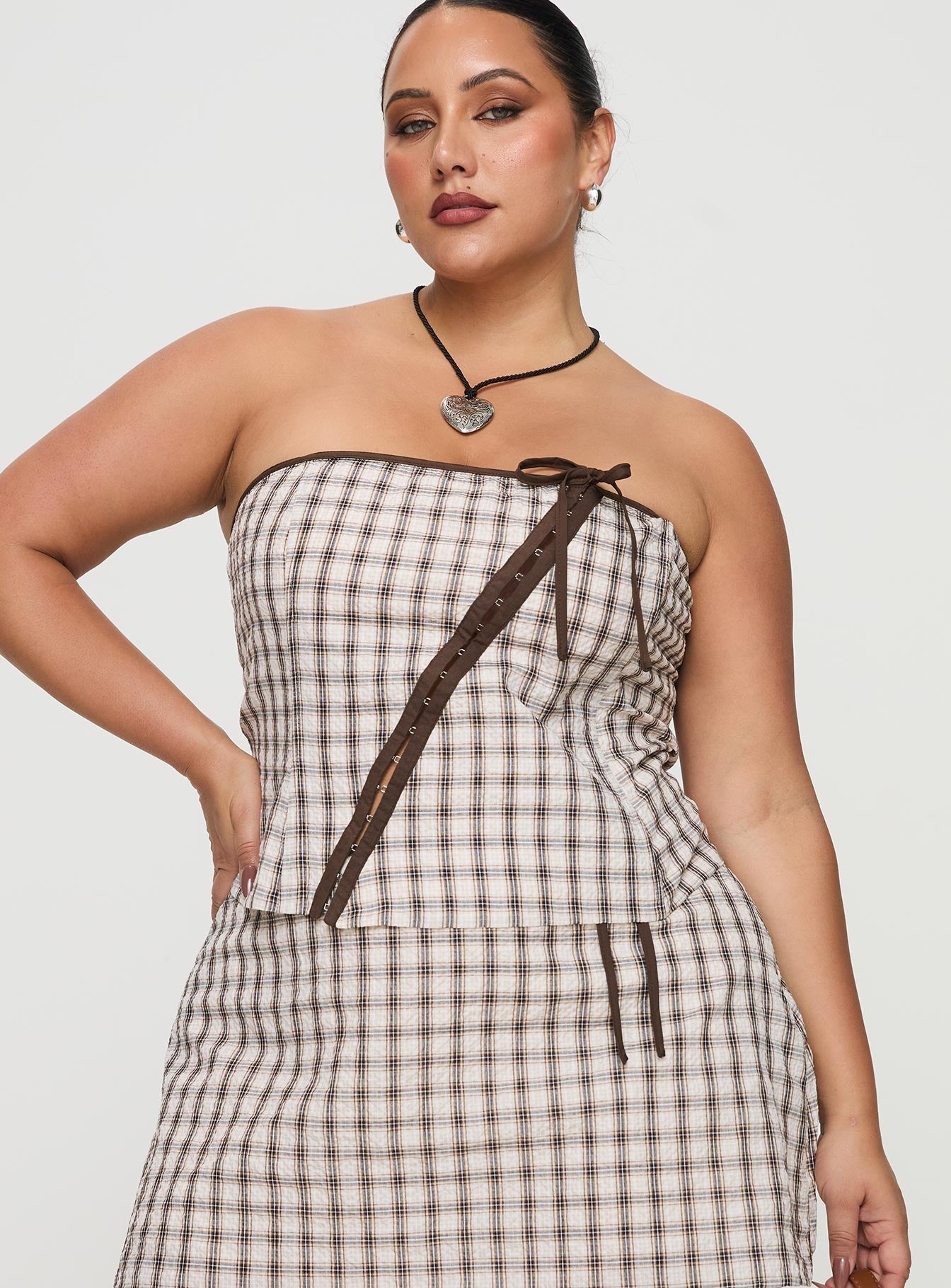Be My Baby Top Plaid Curve - Image 2