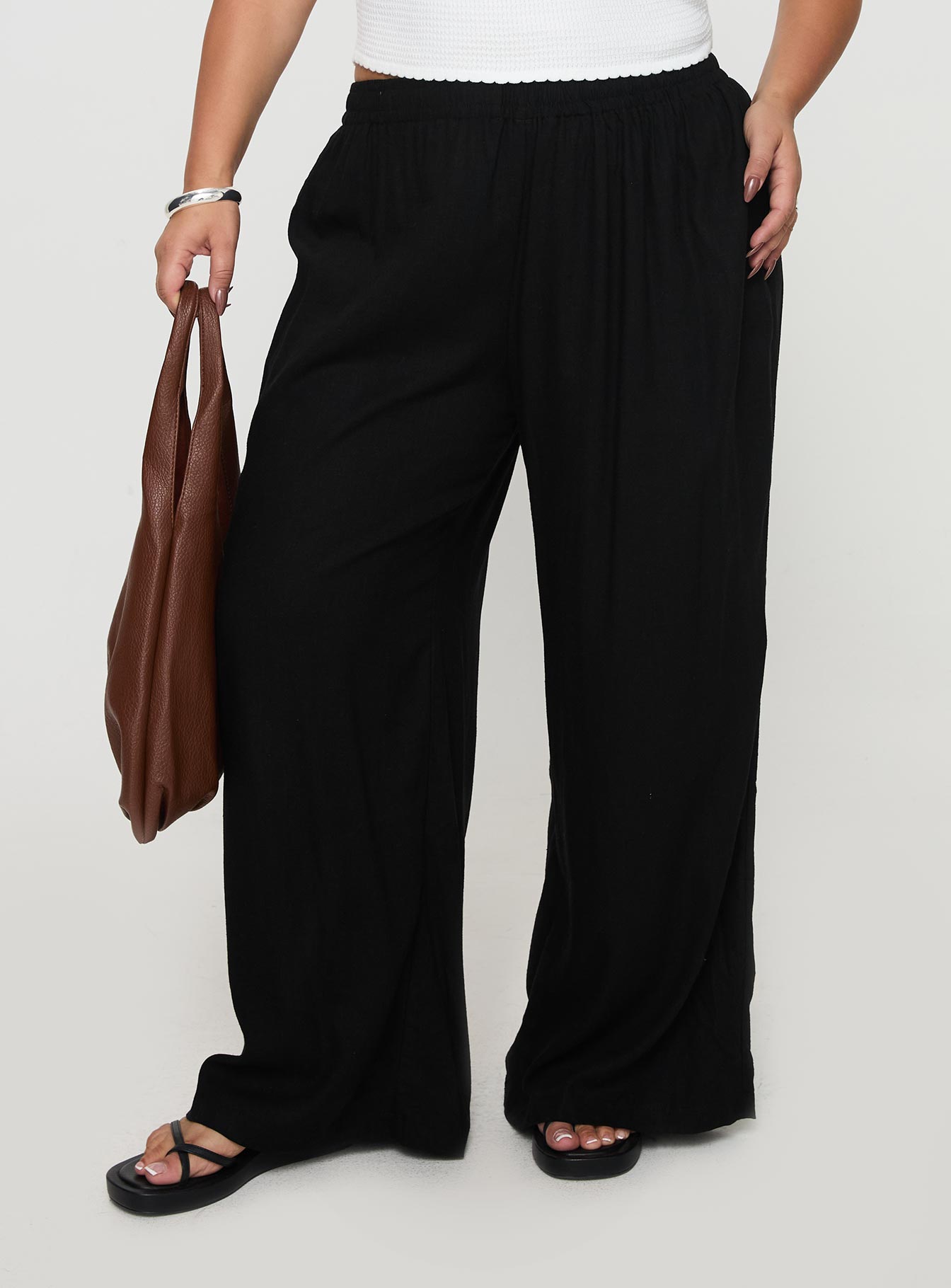 Louis Linen Blend Pants Black Curve - Image 2