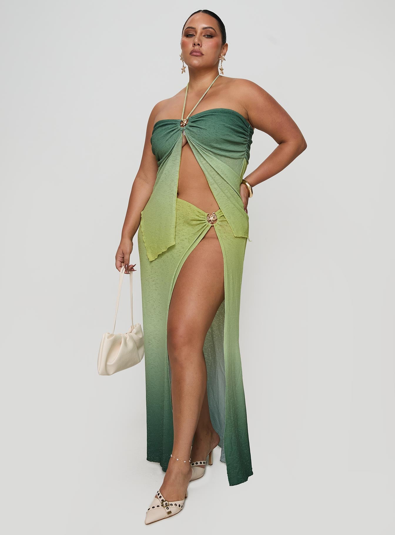 Star Girl Maxi Skirt Green Ombre Curve - Image 2