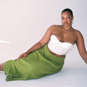 Mira Maxi Skirt Green Curve