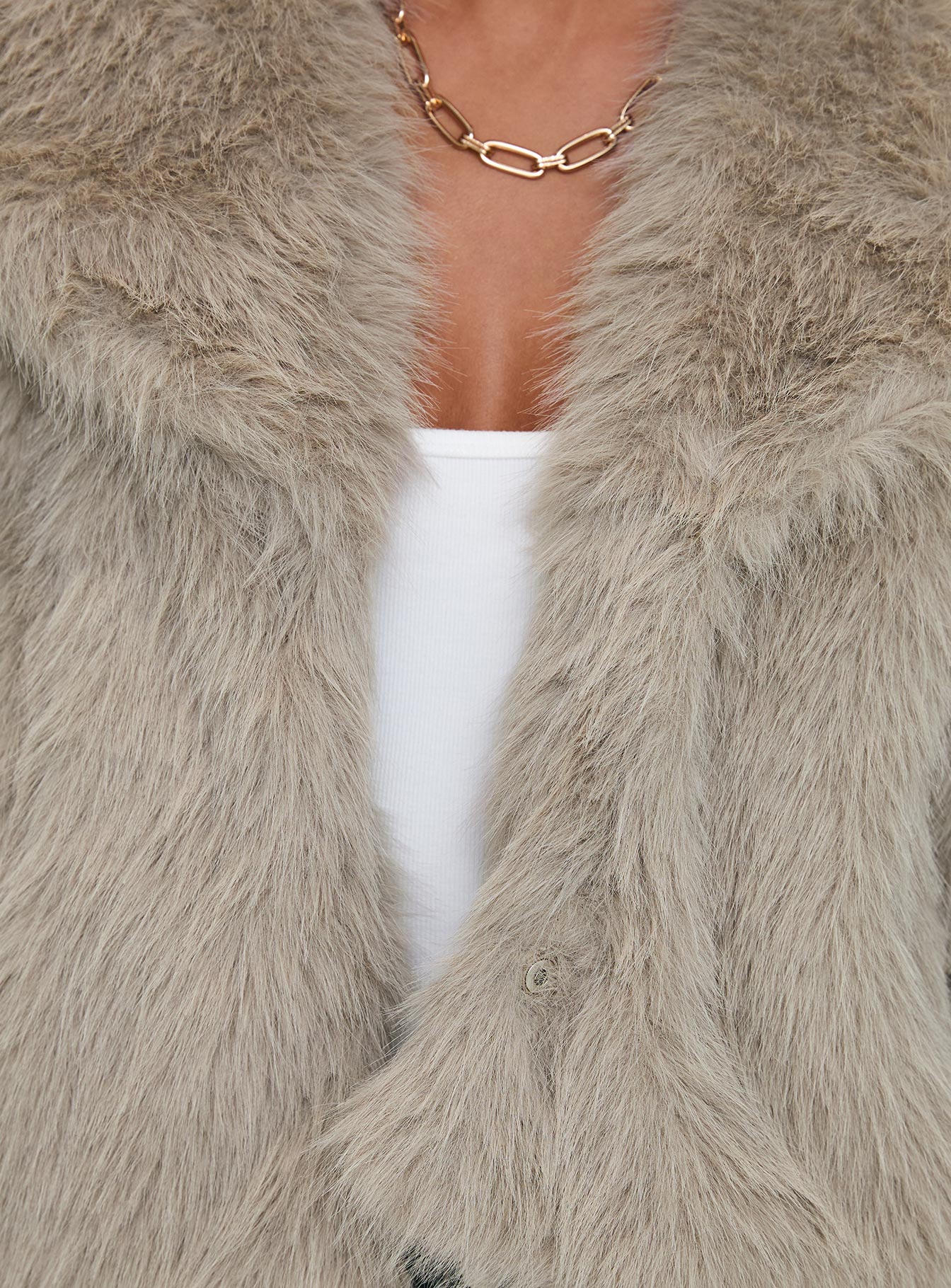 Wayland Faux Fur Jacket Grey - Image 10