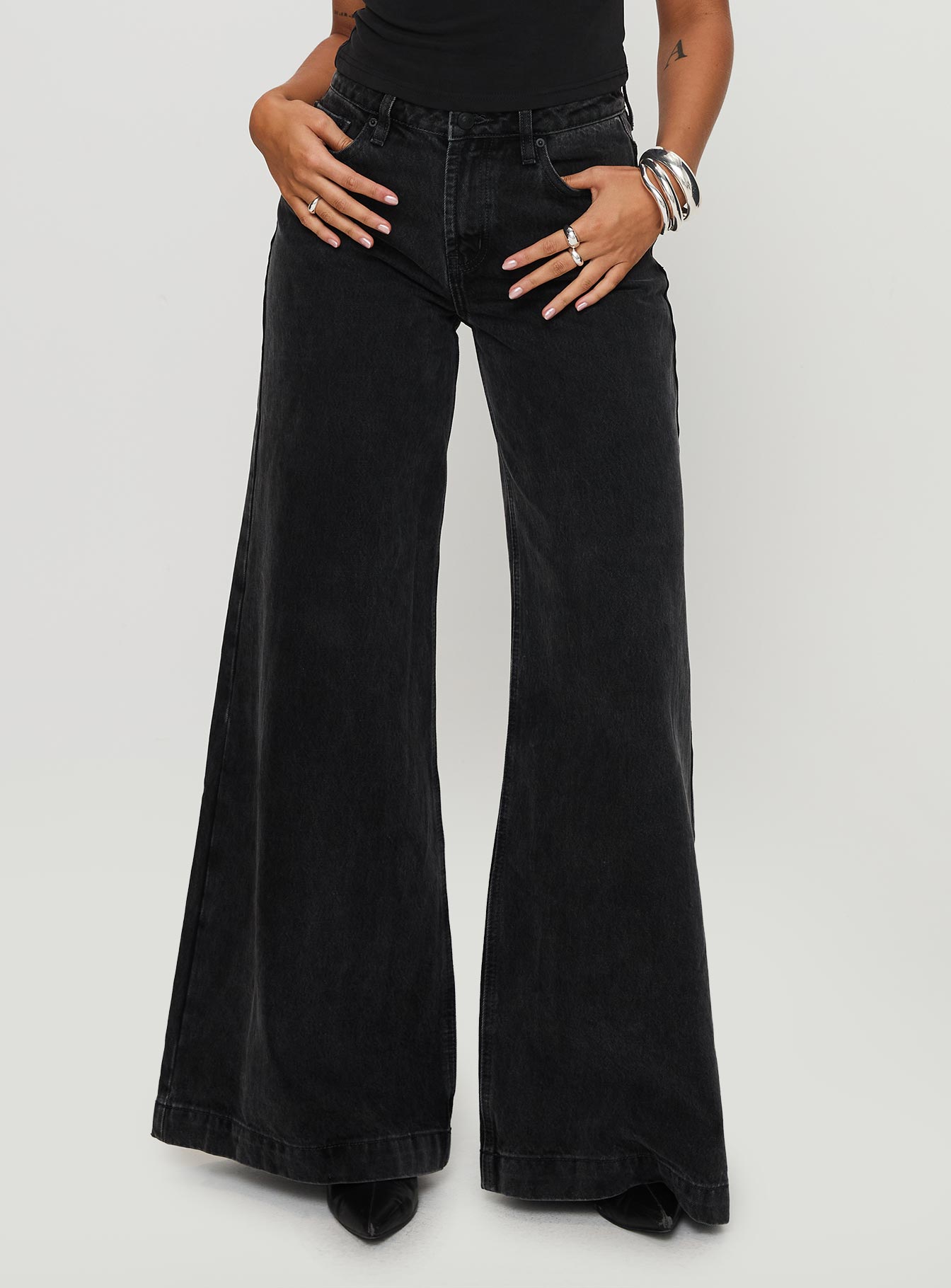 Toby Low Rise Baggy Jeans Charcoal - Image 2