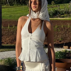 Life Goes By Sleeveless Top White