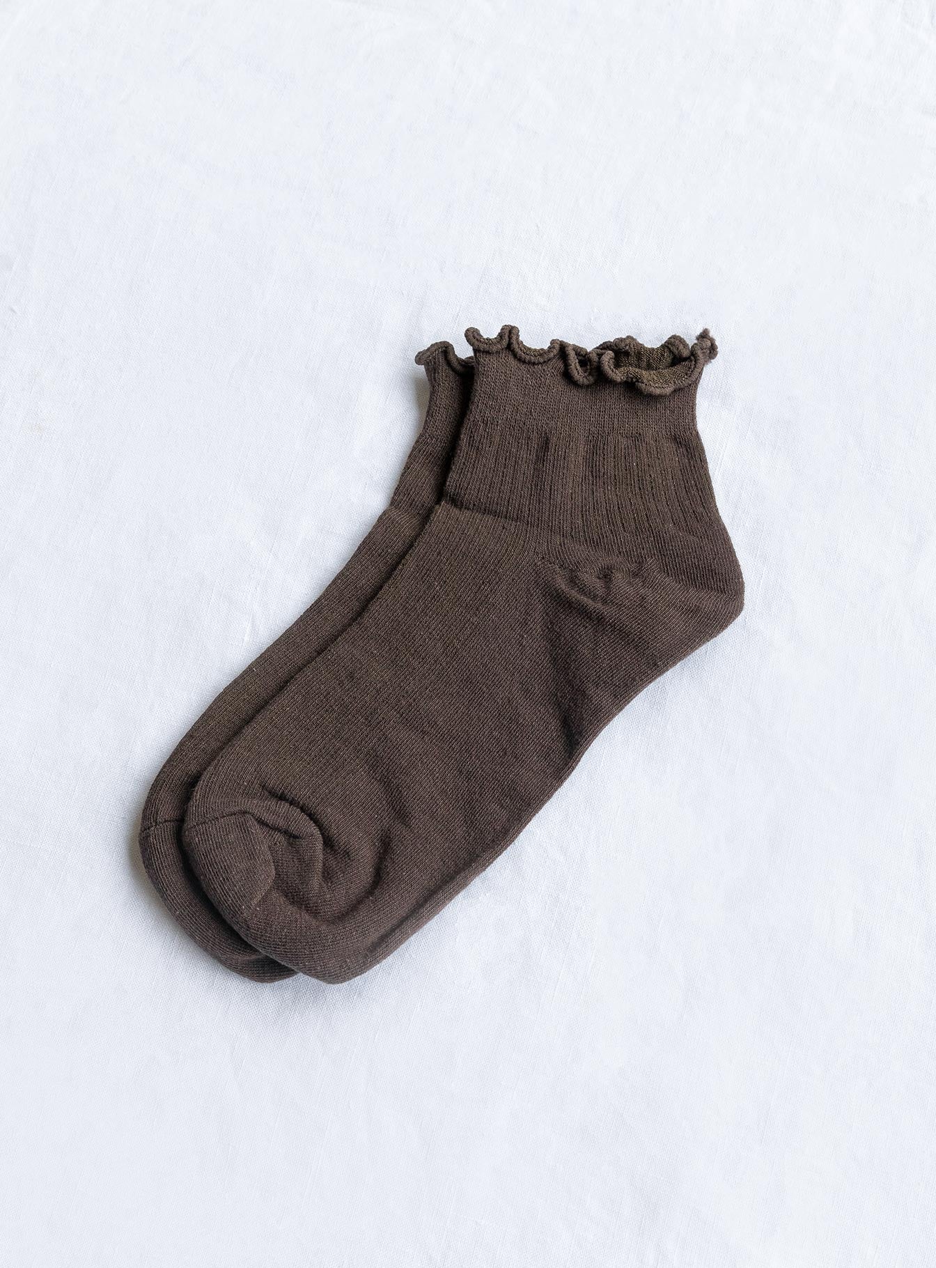 Ribbed Ruffle Socks Mushroom - Image 2